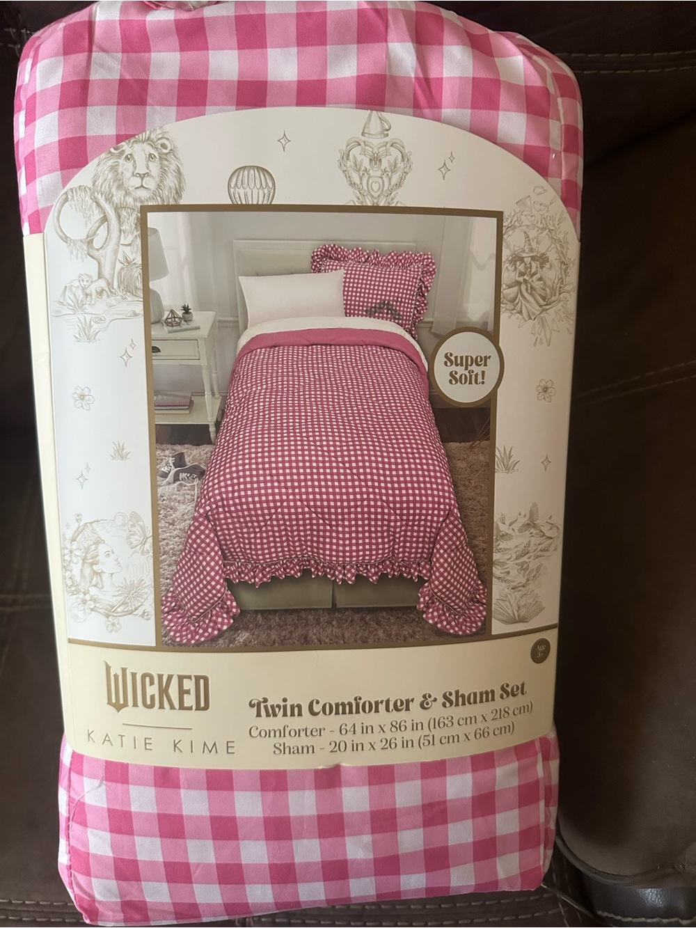 Wicked by Katie Kime Pink Gingham Twin Comforter & Sham Set